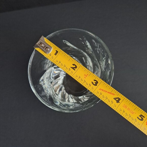 Anchor Hocking AHC22 Old Fashioned Glass 3.75" Clear Swirl Base Tumbler Vintage - Picture 6 of 8